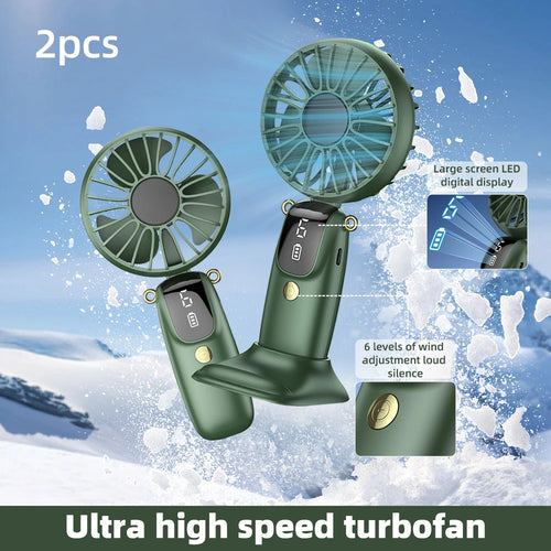 2PCS  Mini Handheld Fan 6 Speed