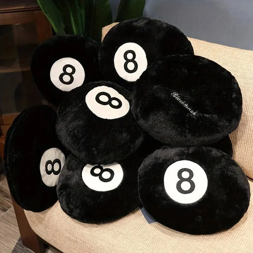 1pc Black 8 Billiard Pillow Plush Toy